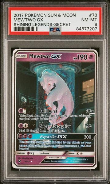 Mewtwo GX (SLG 78) PSA 8 beschikbaar voor biedingen