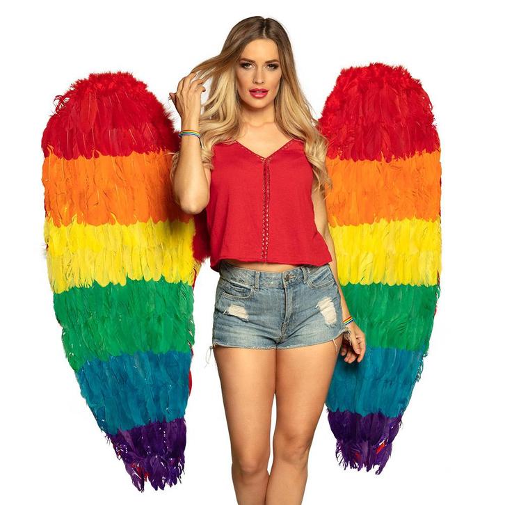 Engelenvleugels Regenboog 1,2m, Hobby en Vrije tijd, Feestartikelen, Nieuw, Verzenden