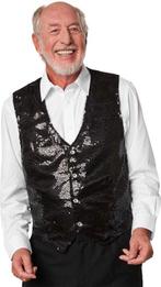 2dekans | Dressforfun Paillettenvest heren zwart M -, Ophalen of Verzenden, Zo goed als nieuw