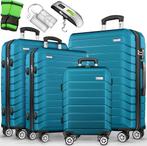 Kofferset - 4 delig - Trolley - Reiskoffer set - Turquoise -, Verzenden, Zo goed als nieuw