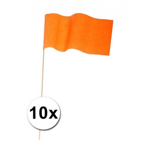 Oranje zwaaivlag per tien - Oranje vlaggen, Hobby en Vrije tijd, Feestartikelen, Ophalen of Verzenden
