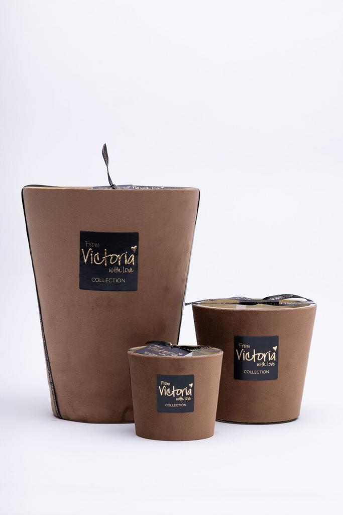 Victoria with love - Velvet licht bruin, Huis en Inrichting, Woonaccessoires | Kandelaars en Kaarsen, Ophalen of Verzenden