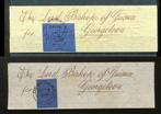 60604 Guyana 1852+56 valse fragmenten. Mi# 6+11a €80.000,-, Postzegels en Munten, Brieven en Enveloppen | Buitenland, Overige typen