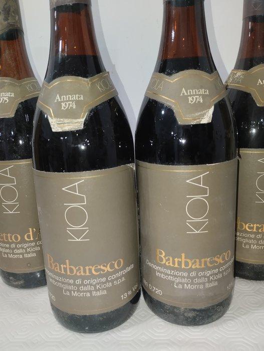 1974 Barbaresco x2, Barbera x2, 1975 Dolcetto, Kiola -, Verzamelen, Wijnen