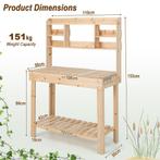 Plantentafel met Legplank Tuintafel van Hout met 3 Verdiepin