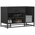 vidaXL Schoenenbank 80x40x53,5 cm bewerkt hout en metaal, Huis en Inrichting, Banken | Voetenbanken en Poefen, Verzenden, Nieuw