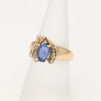 Ring - 18 karaat Geel goud Saffier - Diamant, Nieuw
