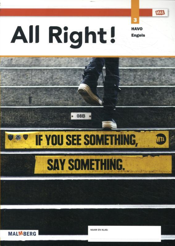 All Right 3 havo 9789402074383, Boeken, Studieboeken en Cursussen, Zo goed als nieuw, Verzenden