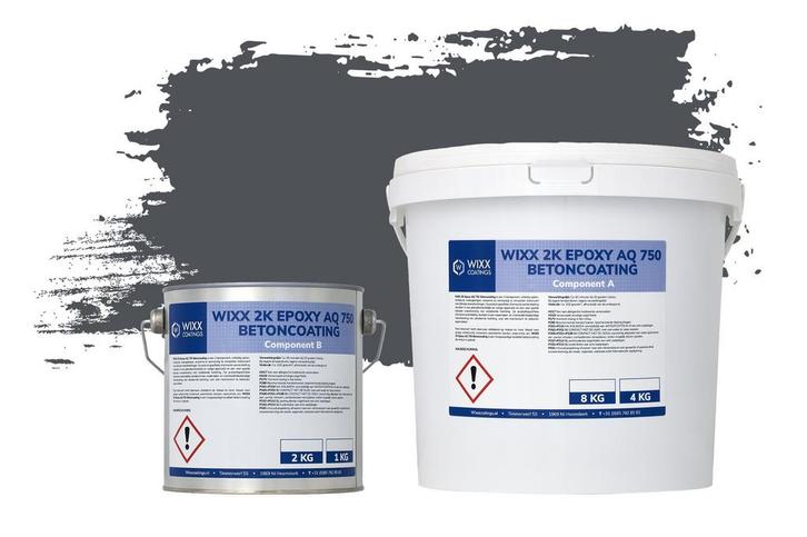 Wixx 2K Epoxy AQ 750 Betoncoating RAL 7015 | Leigrijs, Doe-het-zelf en Verbouw, Verf, Beits en Lak, Verf, Grijs, Nieuw, Verzenden