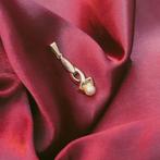 Gouden solitair hanger met parel (pearl, kettinghanger), Ophalen of Verzenden, Gebruikt, Goud, Overige merken