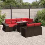 vidaXL 11-delige tuinbankset met kussens, bruin polyrotan, Tuin en Terras, Tuinsets en Loungesets, Verzenden, Nieuw, Rotan