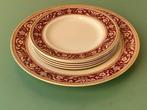 Tafelservies (6) - Beige / rood / bloemen - Keramiek,