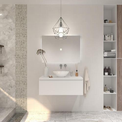 Badkamermeubelset Gliss Eros 120 cm Mat Wit Met 1 Lade Met, Doe-het-zelf en Verbouw, Sanitair, Bad, Nieuw, Ophalen of Verzenden