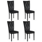 Eetkamerstoelen Zwart Fluweel 4 st | Retourdeal | 35% Kor..., Zwart, Nieuw, Ophalen of Verzenden, Vier