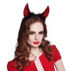 Halloween Haarband Duivel Glitter Rood, Verzenden, Nieuw