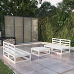vidaXL 5-delige Loungeset massief grenenhout wit, Tuin en Terras, Verzenden, Nieuw, Loungeset