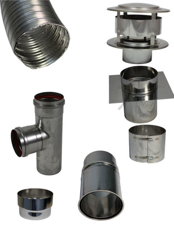 Flexibel dubbelwandig rookkanaal 80 mm pakket T-S, Huis en Inrichting, Haarden, Ophalen