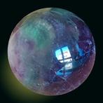 Gepolijste bol van Fluoriet Multicolor - Hoogte: 80 mm -