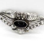 Zilver, 925 Sterling Zilver & Zwarte Onyx - Broche - Art
