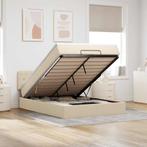 vidaXL Bed poef met matras en LEDs 140x200 cm stof, Verzenden, 140 cm, Stof, Nieuw