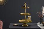 Design taartplateau ORIENT 50cm goud in wildhammerafwerking, Ophalen of Verzenden, Nieuw