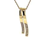 Gouden hanger met diamant 14 krt, Sieraden, Tassen en Uiterlijk, Kettinghangers, Verzenden, Zo goed als nieuw, Wit, Goud