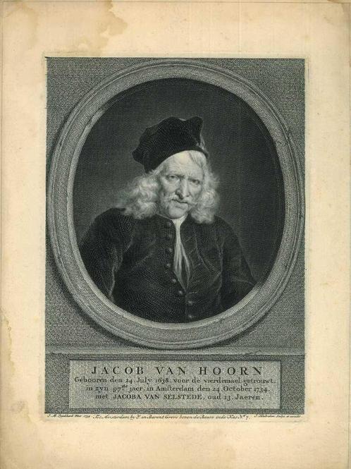 Portrait of Jacob van Hoorn, Antiek en Kunst, Kunst | Etsen en Gravures
