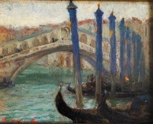 Romano Rossini (1890-1951) - Veduta veneziana, Antiek en Kunst, Kunst | Schilderijen | Klassiek