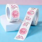 500 stickers baby girl - olifantje op rol (sluitstickers &, Ophalen of Verzenden, Nieuw