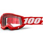 Crossbril 100% Accuri 2 Rood met heldere lens, Verzenden, Nieuw met kaartje, Motorcrosskleding, 100%