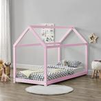 Kinderbed Netstal houten bed huisbed 90x200 cm roze, Kinderen en Baby's, Kinderkamer | Bedden, Nieuw, Verzenden