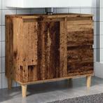 vidaXL Wastafelkast 65x33x60 cm bewerkt hout oud houtkleurig, Verzenden, Nieuw