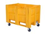 CB1 kunststof palletbox - 1200 x 800 mm - 4 wielen - geel, Ophalen of Verzenden, Nieuw