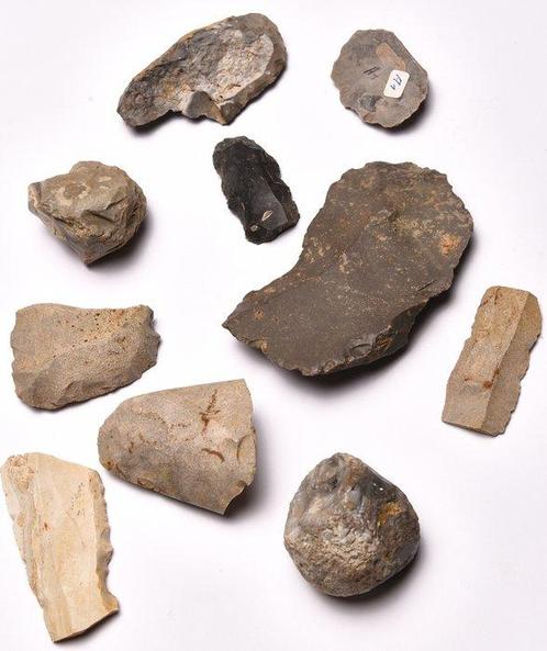 Neolithisch flint 10 Neolithische werktuigen, Antiek en Kunst, Antiek | Overige Antiek