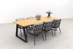 4 Seasons Outdoor Calpi/Basso 240x100 cm. tuinset - 7 delig, Verzenden, Nieuw, Hout, Tuinset