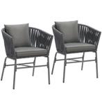 Stoelset Valeiras in rope-design, dikke kussens, 60x61x77cm, Tuin en Terras, Verzenden, Nieuw