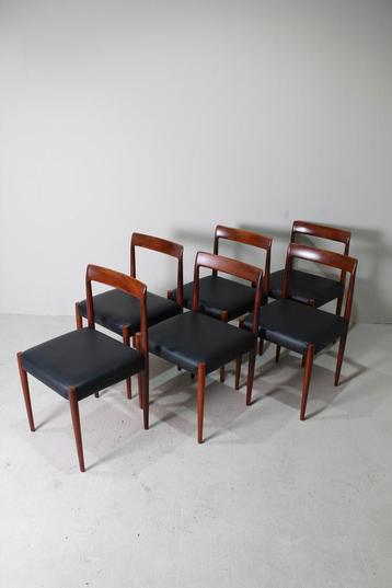 6x Vintage design eetkamerstoelen Lübke beschikbaar voor biedingen