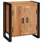 vidaXL Nachtkastje Bruin 38 x 33 x 58 cm Massief acaciahout, Huis en Inrichting, Minder dan 45 cm, Verzenden, Nieuw, 55 tot 70 cm