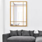[en.casa] Spiegel Colobraro hangend 90x60 cm goudkleurig, Nieuw, Verzenden