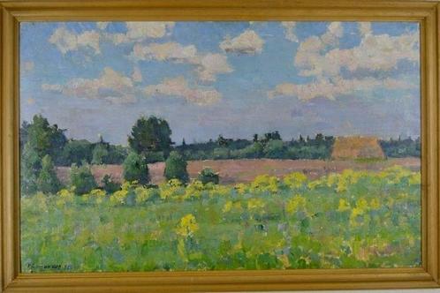 Ivan Serveevich Soshnikov (1914-1988) - August evening, Antiek en Kunst, Kunst | Schilderijen | Modern