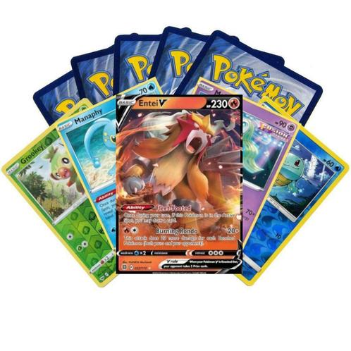 50 Pokemon kaarten (Tijdelijk GRATIS V kaart!), Hobby en Vrije tijd, Verzamelkaartspellen | Pokémon, Meerdere kaarten, Nieuw, Foil