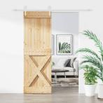 vidaXL Schuifdeur met beslag 80x210 cm massief grenenhout, Verzenden, Nieuw