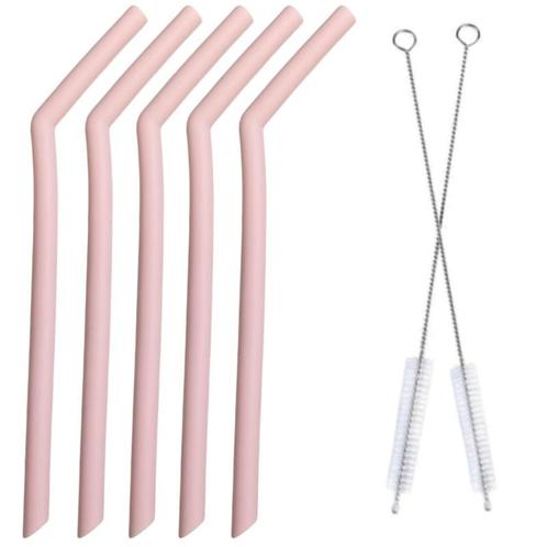 Fako Bijoux® - Siliconen Rietjes Set - 5 Herbruikbare, Huis en Inrichting, Keuken | Bestek, Verzenden