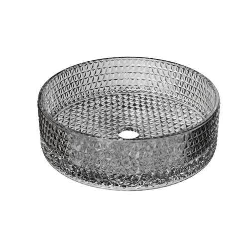 Waskom Riho Glamour Rond 35.5 cm Ruitpatroon Smoke Glass, Doe-het-zelf en Verbouw, Sanitair, Overige typen, Nieuw, Ophalen of Verzenden
