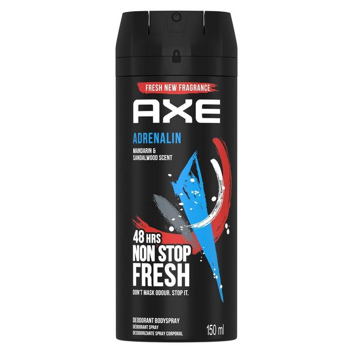 Axe Deodorant Bodyspray Adrenalin 150 ml, Sieraden, Tassen en Uiterlijk, Uiterlijk | Lichaamsverzorging, Nieuw, Verzenden