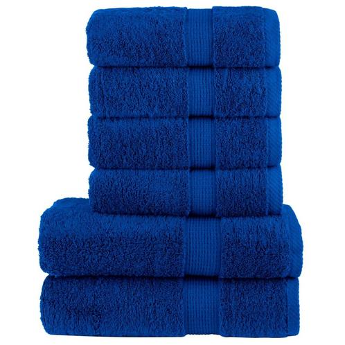 vidaXL 6-delige Handdoekenset SOLUND 600 g/m² blauw, Huis en Inrichting, Badkamer | Badtextiel en Accessoires, Blauw, Nieuw, Verzenden