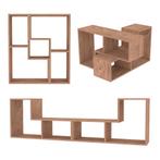 Modulair meubelset Hustersurd 2-delig eikenkleurig [en.casa], Huis en Inrichting, Woonaccessoires | Wandplanken en Boekenplanken