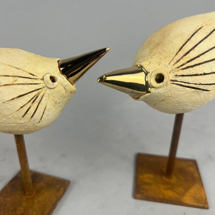 Ewa Budzowska - NO RESERVE - 2 birds - big - decorated by 24, Antiek en Kunst, Kunst | Designobjecten
