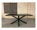 Eettafel Essenhout met Spinpoot | Zwart-220x100 cm, Huis en Inrichting, Tafels | Eettafels, Ophalen of Verzenden, Nieuw
