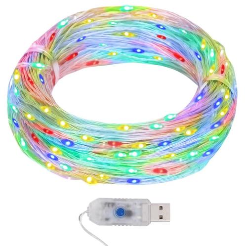 vidaXL Lichtsnoer met 400 microLEDs meerkleurig 8 functies, Diversen, Kerst, Nieuw, Verzenden
